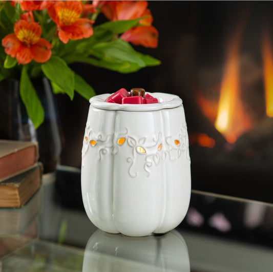 Elegant White Pumpkin Wax Warmer